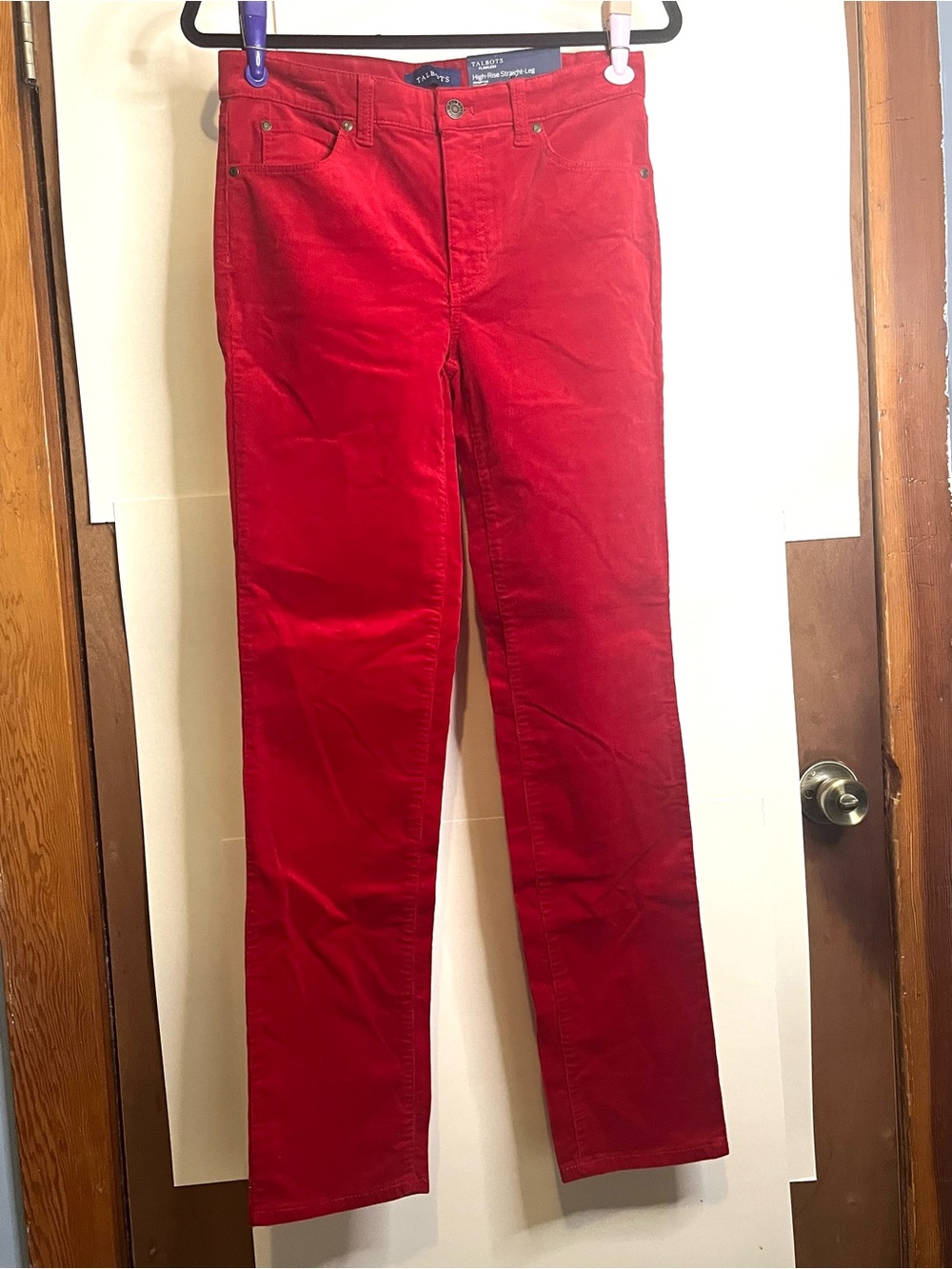 Talbots NWT Women’s Waist 28 Red High-Rise Straight Leg Corduroy Pants